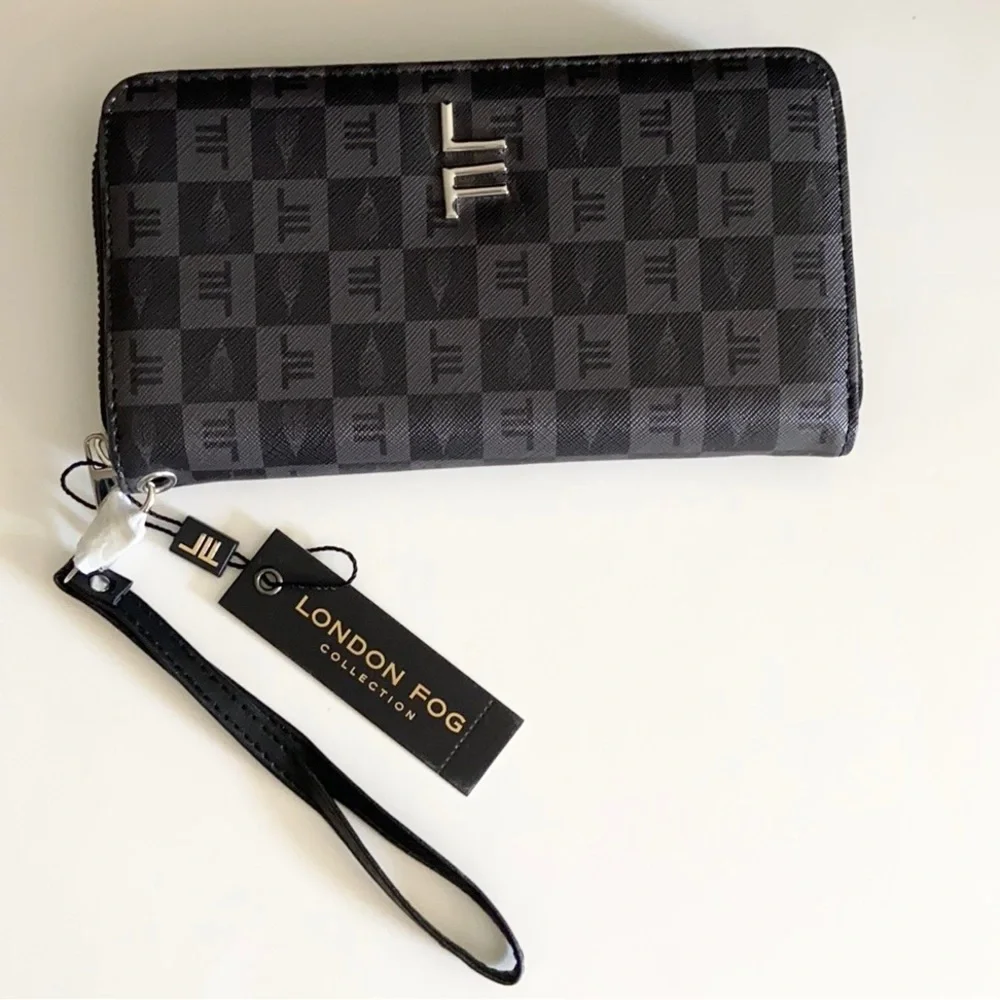 London Fog Adalia Signature Zip Around Wallet